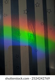 Rainbow background with stars pattern 