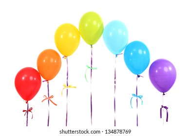 Rainbow Of Balloons Isolated On White