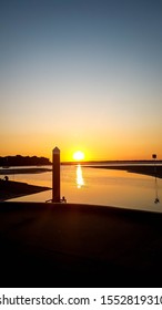 Rainbow Beach Holiday Park, Queensland / Australia / 09 13 2018: Sunset From The Dock At The Camp Site