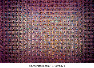 Rainbow blinking glitter background.Glittering sequins mosaic pattern.