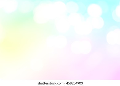 Rainbow bokeh  beautiful background pastel color tone gradient and abstract bokeh light  using for media presentation desktop wallpaper