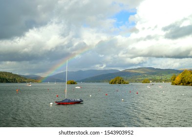 Rainbow In Bowness-on-Windermere A Town On The Bank Of Lake Windermere In Cumbria