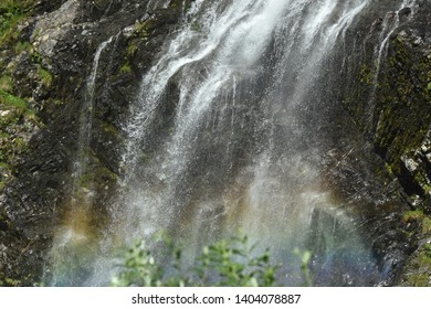 Rainbow At Bridal Veil Falls Outside Of Valdez Alaska