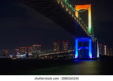 Rainbow Bridge Night Tokyo Japan