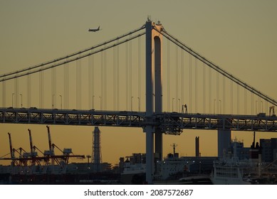 Rainbow Bridge Taken From Takeshiba Passenger Ship Terminal In Tokyo