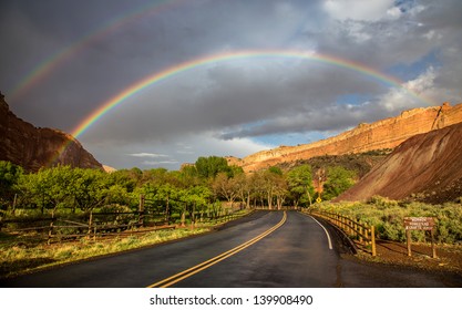 Rainbow In Capitol Reef National Park, Utah