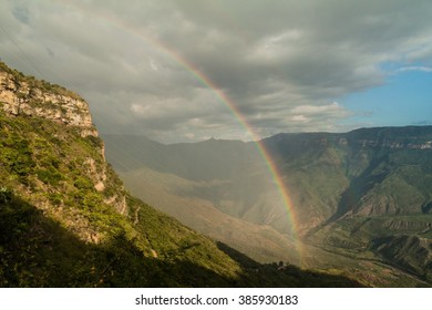 Rainbow In Chicamocha River Canyon In Colombia