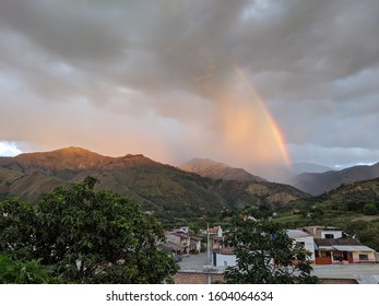 Rainbow With Clouds Over Vilcabamba, Ecuador