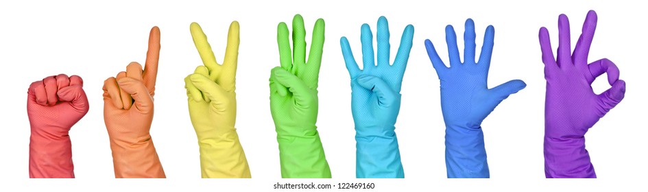 rainbow latex gloves