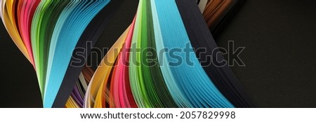  Rainbow color strip wave paper. Abstract texture horizontal long background.
