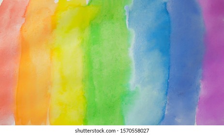 Rainbow Color Watercolor Background Vertical Stripes Stock Photo ...