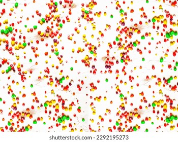 Rainbow colored candy sprinkled on a white background. - Shutterstock ID 2292195273