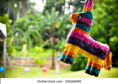 Rainbow Colored Donkey Pinata