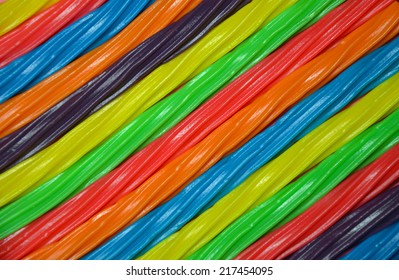 Rainbow Colored Licorice Candy Background