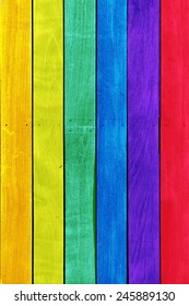 Rainbow Colored Wooden Boards Ideal For Backgrounds