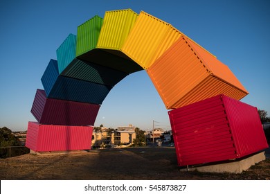 Rainbow, the colorful art sculpture in Freemantle, Perth, Australia.