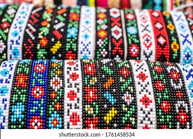rainbow of colorful beaded necklaces and bracelets