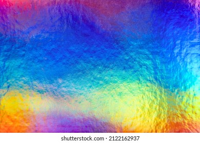 Rainbow Colorful Metallic Holographic Iridescent Foil Background Texture