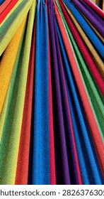 Rainbow colours of a hammock