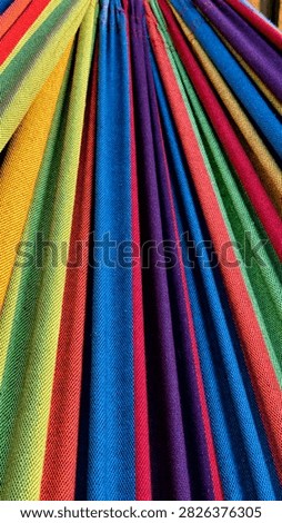 Rainbow colours of a hammock