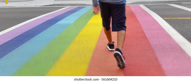 Rainbow Crosswalk Davie St Vancouver