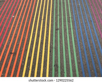 Rainbow Crosswalk In San Francisco, The Castro