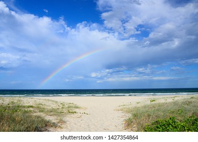 Rainbow in Currumbin beach, Australia