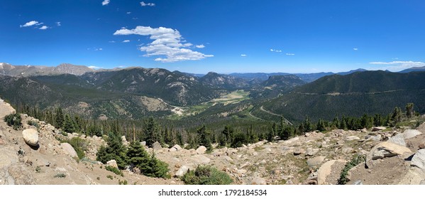 Rainbow curve overlook panoramic in Rocky Mountain National Park (RMNP) on Trail Ridge Road. - Powered by Shutterstock