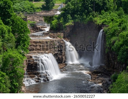 Rainbow Falls at Ausable Chasm in Upstate New York. 