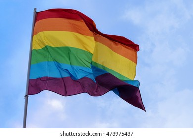 Rainblow Flag Blown Into Sky Lgbt Stock Photo 1178752219 | Shutterstock