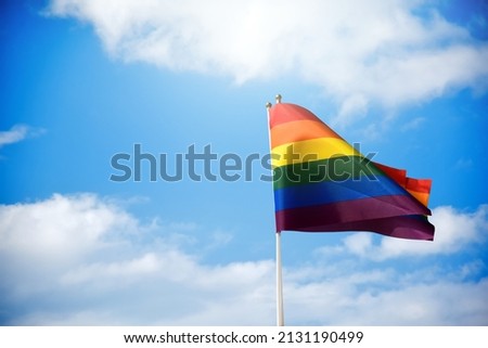 Similar – Rainbow flag on a house