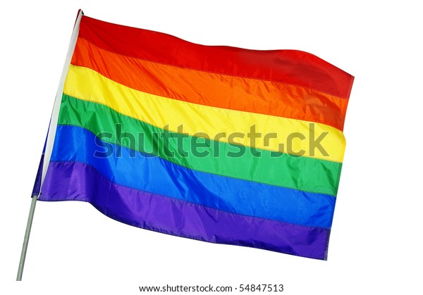 Rainbow Flag Waving On White Background Stock Photo (Edit Now) 54847513