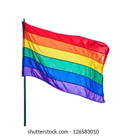 Rainbow Gay Pride Flag Isolated On White Background