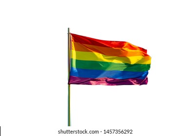 Rainbow Gay Pride Flag Isolated On White Background.