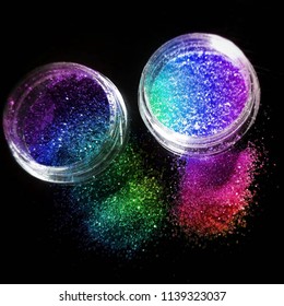 Rainbow glitter pots