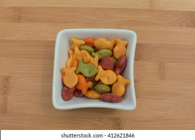 Rainbow Goldfish Crackers In Bowl