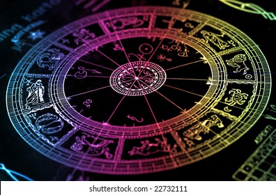 Rainbow horoscope wheel chart
