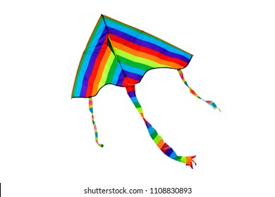 Rainbow kite on a white background