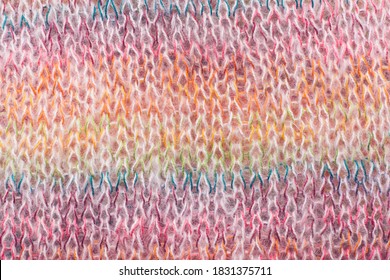 Rainbow Knitting Wool Texture Background Multicolor Stock Photo 