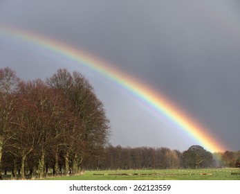 Rainbow And Landscape Near Matlock,Derbyshire,Britain