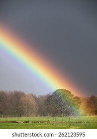 Rainbow And Landscape Near Matlock,Derbyshire,Britain