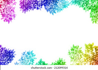 rainbow leaves for background