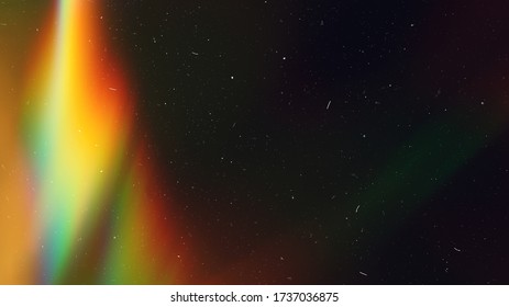 Rainbow Lens Optical Flare Film Dust Overlay Effect Vintage Abstract Bokeh Light Leaks Photo Retro Camera Defocused Blur Reflection Bright Sunlights. Use Screen Overlay Mode for Photo Processing. - Shutterstock ID 1737036875