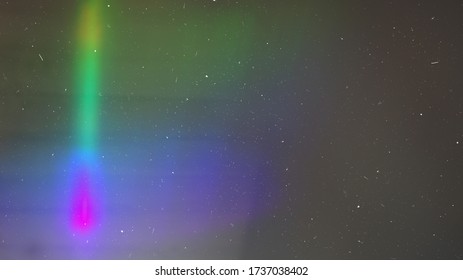 Rainbow Lens Optical Flare Film Dust Overlay Effect Vintage Abstract Bokeh Light Leaks Photo Retro Camera Defocused Blur Reflection Bright Sunlights. Use Screen Overlay Mode for Photo Processing. - Shutterstock ID 1737038402