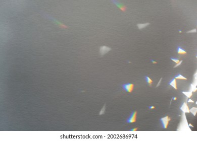 Rainbow Light Crystal Leak Overlay Background. Prism Glass Flare Effect Soft Focus Texture. Colorful Holographic Shadow Mockup. Sunlight Rays, Iridescent Prismatic Reflection Wallpaper