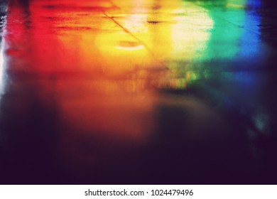 Rainbow Light Reflect On Floor