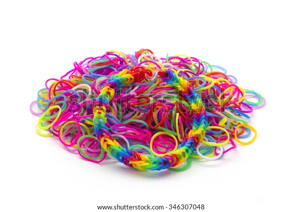 Rainbow Loom Colored Rubber Bands Weaving Stock Photo Edit Now