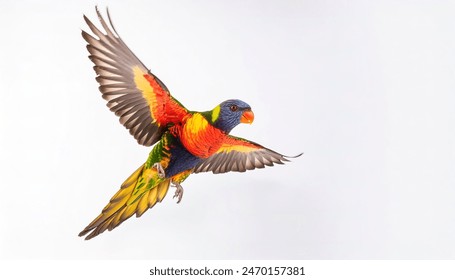 rainbow lorikeet - Trichoglossus moluccanus - is a small species of parrot found in Australia. isolated on white background The plumage as with all subspecies, is very colorful - Powered by Shutterstock