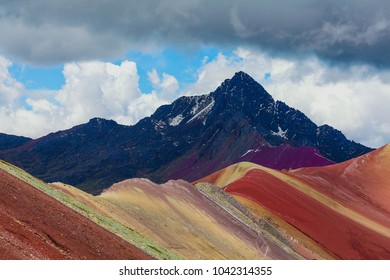 The Rainbow Mountain, Vinicunca mountain of seven colors, in Cusco, Peru.
