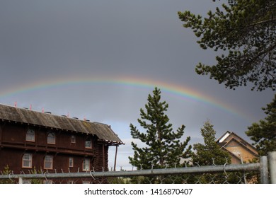 Rainbow At Old Faithful Lodge